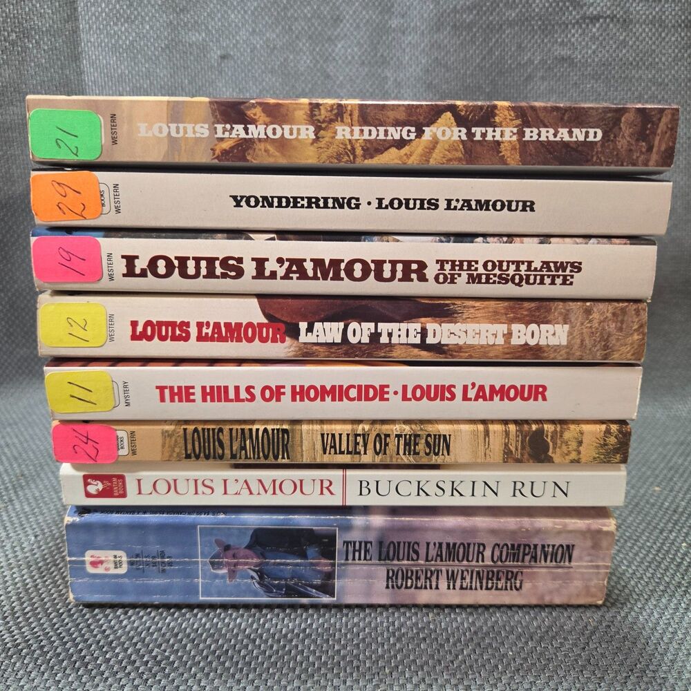 Lot of 8 Louis L'Amour Western Books Companion Guide Short Stories Reference